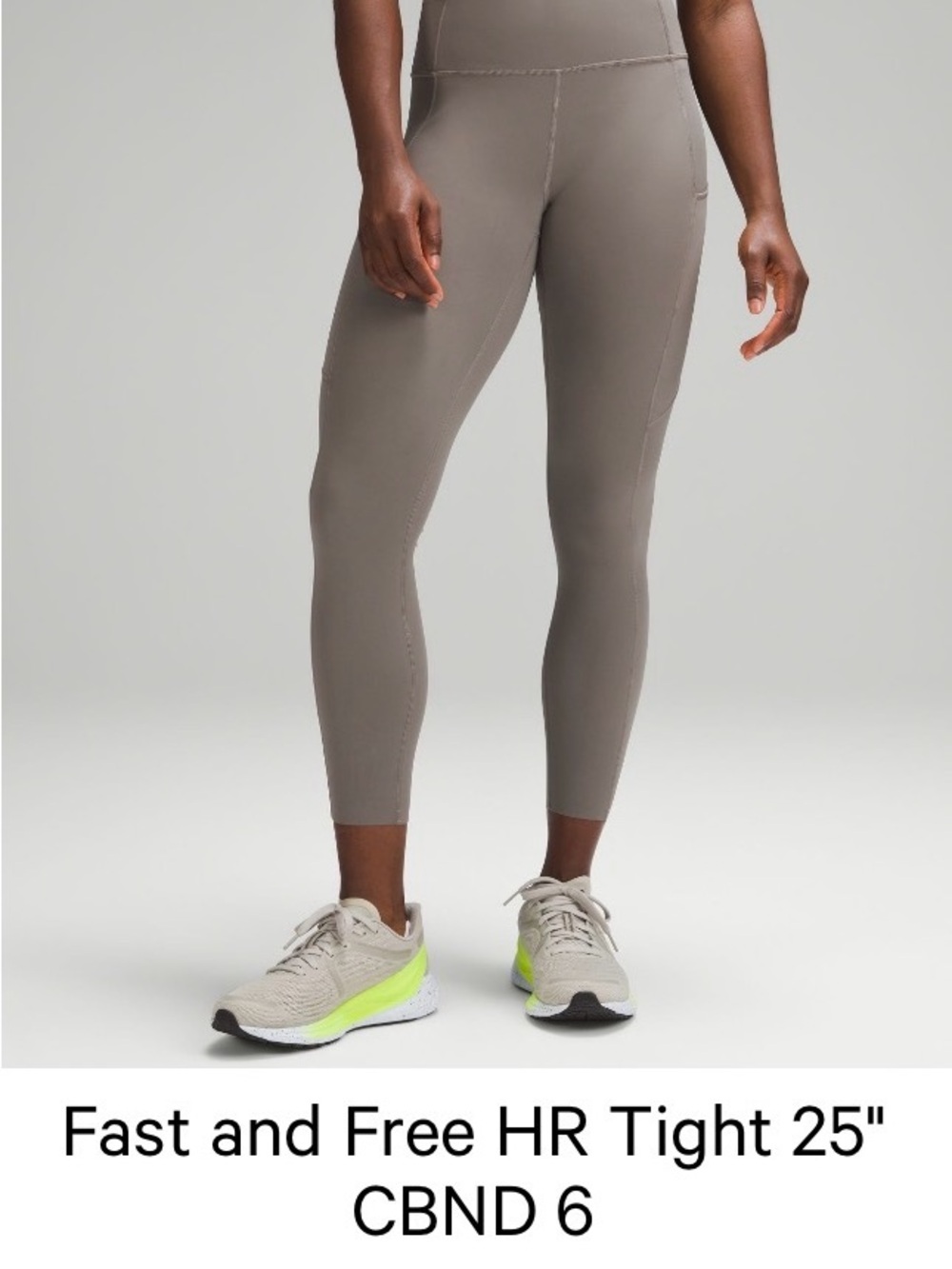 Lululemon Fast & Free High-Rise Tight 25” | Carbon Dust | Size 6
